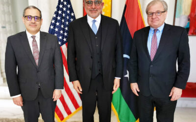 لقاء مرئي بين رئيس تكتل إحياء ليبيا والمبعوث الأمريكي والقائم بالأعمال الأمريكي